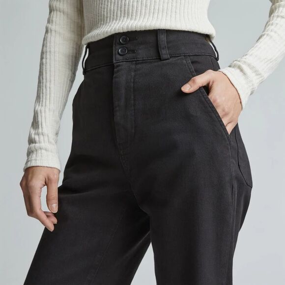 NWT Everlane The Organic Straight Leg Pants Womens Size 2 Black High Rise Jeans - Picture 9 of 12